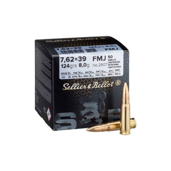 7,62 x 39 FMJ  8,0g/124gr SB 50ks
