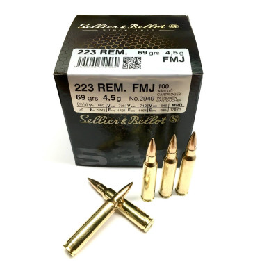 .223 Rem FMJ 4,5g/69grs. Sellier&Bellot 100ks