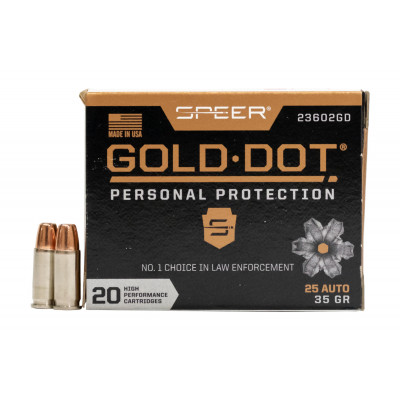 6,35mm Browning SPEER GOLD DOT 35grs 20ks