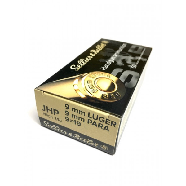 9mm Luger 7,5g/115gr. JHP Sellier&Bellot 