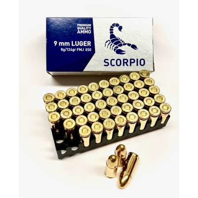9mm Luger FMJ 8g/124gr. STV ARMS SCORPIO