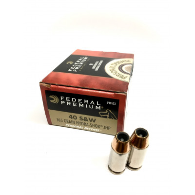 .40 S&W FEDERAL PREMIUM 165GR HYDRA-SHOK JHP