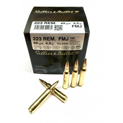 .223 Rem FMJ 4,5g/69grs. Sellier&Bellot 100ks