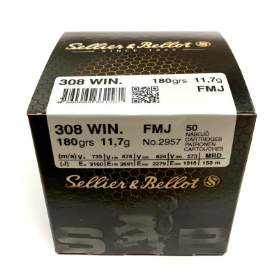 .308 WIN. FMJ SELLIER&BELLOT 180grs./11,7g 50ks 