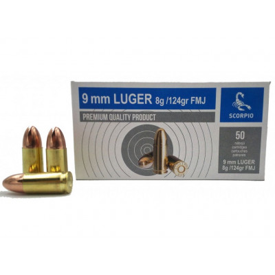 9mm Luger FMJ 8g/124gr. STV ARMS SCORPIO