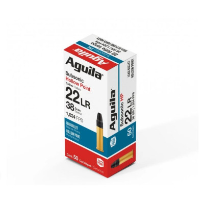 .22 LR  SUBSONIC HOLOW POINT AGUILA 38g