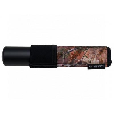 Neoprénový obal na tlumič (45x155mm) Aimsport T3 oboustranný ČERNÝ/CAMO