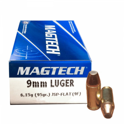 9 mm Luger JSP FLAT 6,15g/95gr Magtech